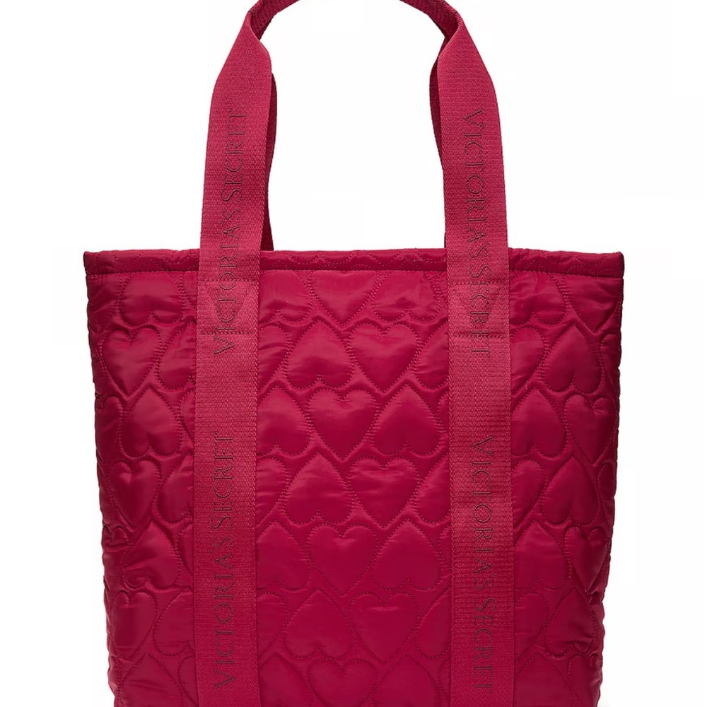 Brand New Victoria's Secret Red Quilted Tote Bag